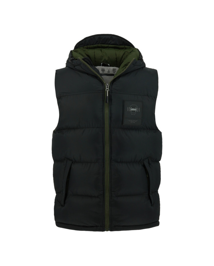 Kamizelka męska Monotox VEST PUFFER BLACK / GREEN MX23089 Czarna - Sklep online Mastersport