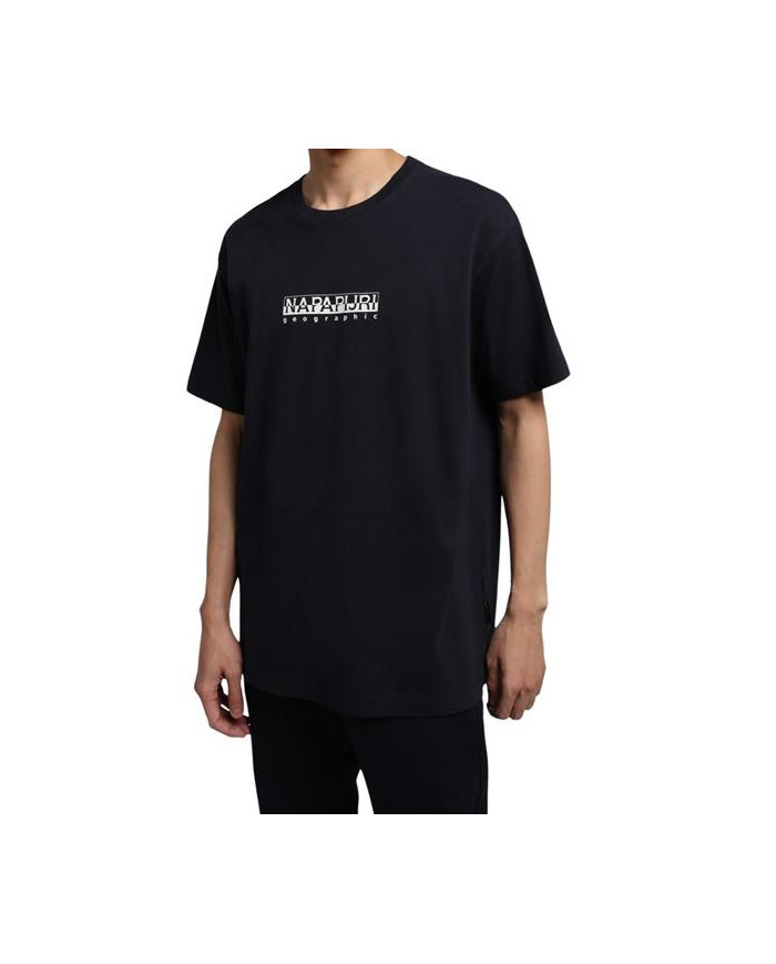 Koszulka męska Napapijri S-BOX SS 3 NP0A4GDR176 Czarna - Sklep online Mastersport
