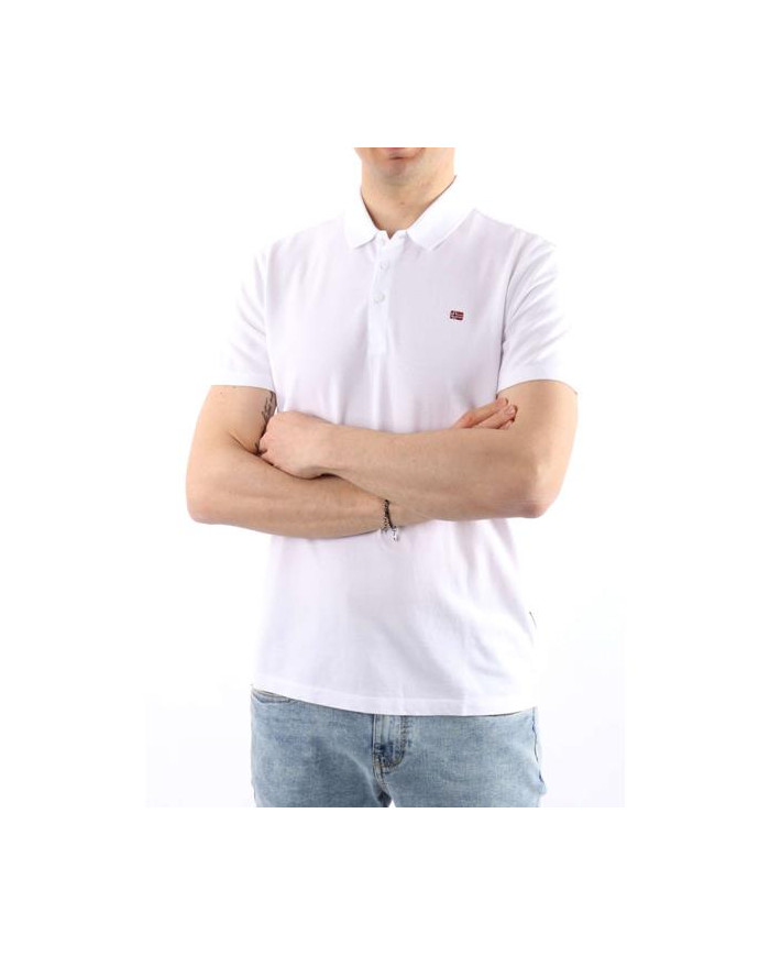 Koszulka męska Napapijri EALIS SS SUM NP0A4H8B002 Biała - Sklep online Mastersport