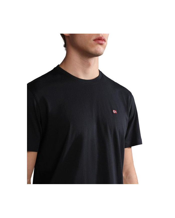 Koszulka męska Napapijri SALIS SS SUM BLACK NP0A4H8D041 Czarna - Sklep online Mastersport