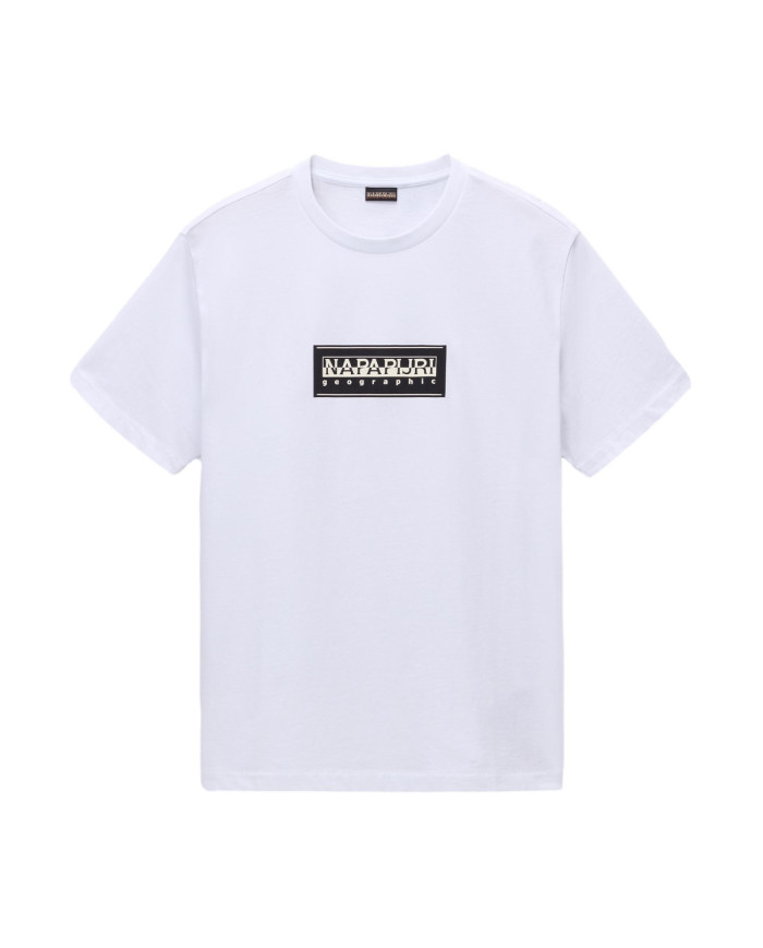 Koszulka dziecięca Napapijri S-BOX LOGO SS NP0A4I3L002 Biała - Sklep online Mastersport