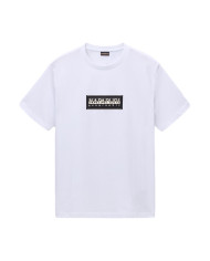 Koszulka dziecięca Napapijri S-BOX LOGO SS NP0A4I3L002 Biała - Sklep online Mastersport