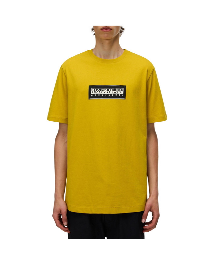 Koszulka męska Napapijri S-BOX LOGO SS NP0A4I3LY1O Żółta - Sklep online Mastersport