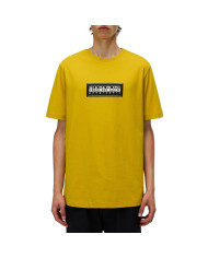 Koszulka męska Napapijri S-BOX LOGO SS NP0A4I3LY1O Żółta - Sklep online Mastersport