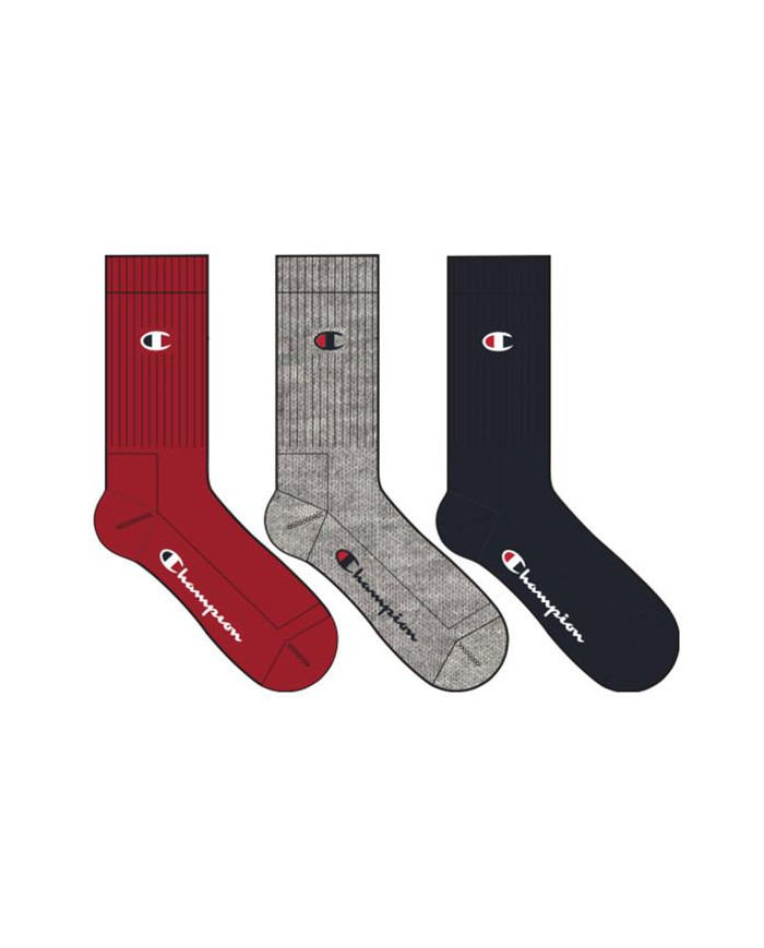 Skarpetki męskie Champion 3 PACK CREW SOCKS U24558RS010 Szare - Sklep online Mastersport