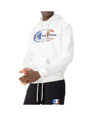 Bluza męska Champion HOODED SWEATSHIRT 217276WW001 Biała - Sklep online Mastersport