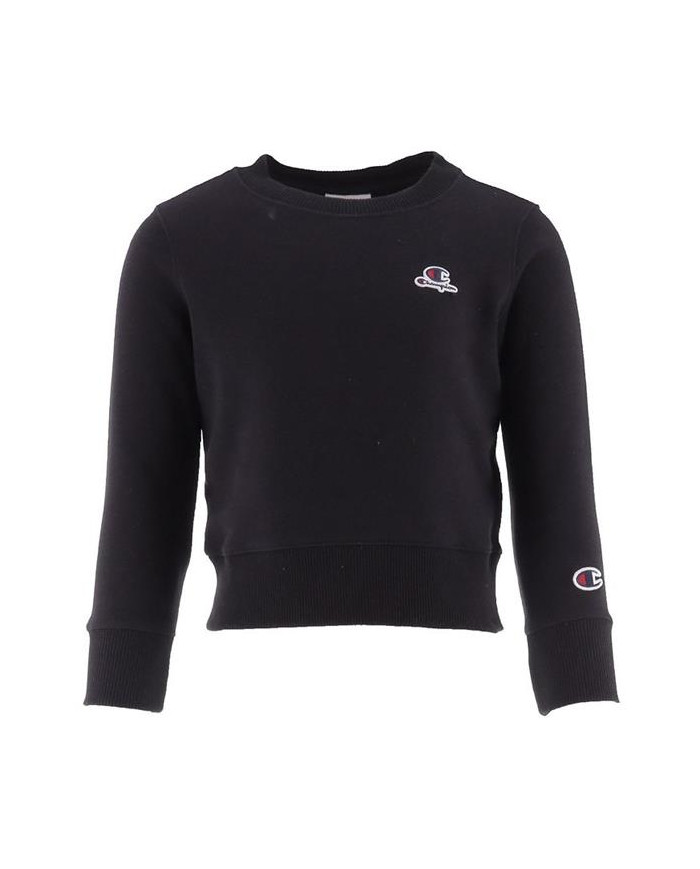 Bluza dziecięca Champion CREWNECK CROPTOP SWEATSHIRT 404332KK001 Czarna - Sklep online Mastersport