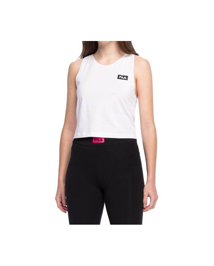 Koszulka damska Fila BASIN CROPPED TANK TOP FAW013610001 Biała - Sklep online Mastersport