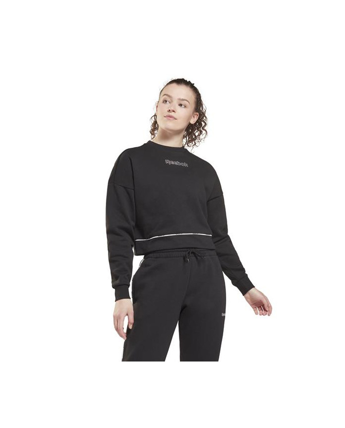Bluza damska Reebok PIPING PACK CREWNECK GV3298 Czarna - Sklep online Mastersport