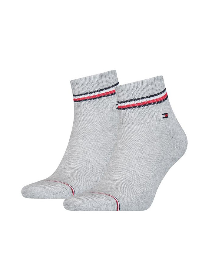 Skarpetki męskie Tommy Hilfiger TH MEN ICONIC QUARTER 2P 100001094085 Szare - Sklep online Mastersport