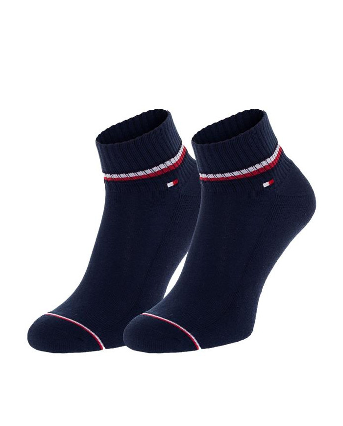 Skarpetki męskie Tommy Hilfiger TH MEN ICONIC QUARTER 2P 100001094322 Niebieskie - Sklep online Mastersport