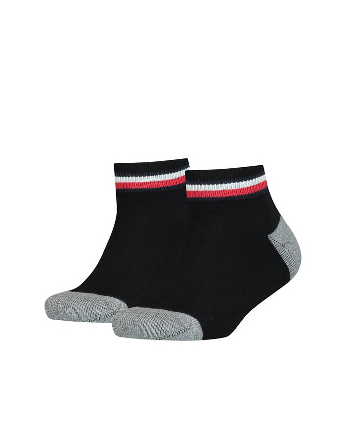 Skarpetki męskie Tommy Hilfiger TH KIDS ICONIC SPORTS QUARTER 2P 100001501200 Czarne - Sklep online Mastersport