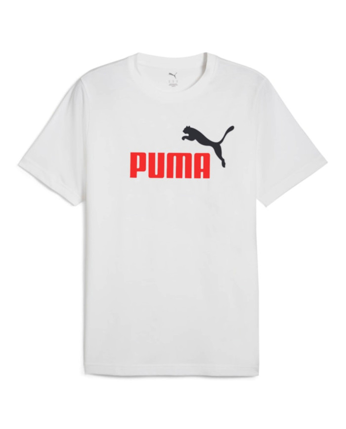 Koszulka męska Puma ESS 2 COLOR NO.1 LOGO TEE 68470802 Biała - Sklep online Mastersport