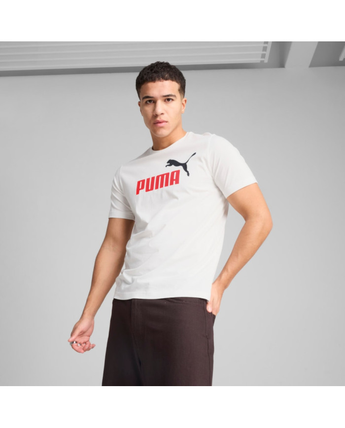 Koszulka męska Puma ESS 2 COLOR NO.1 LOGO TEE 68470802 Biała - Sklep online Mastersport