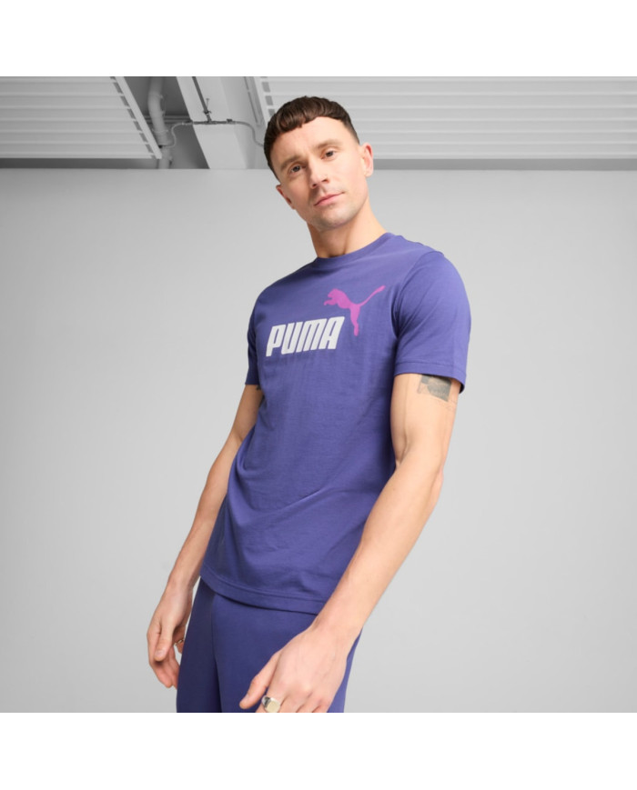 Koszulka męska Puma ESS 2 COLOR NO.1 LOGO TEE 68470846 Fioletowa - Sklep online Mastersport