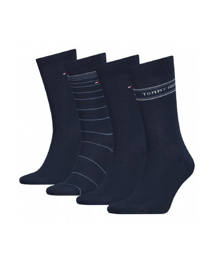 Skarpetki męskie Tommy Hilfiger TH MEN SOCK 4P TIN GIFTBOX 701220146001 Niebieskie - Sklep online Mastersport