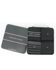 Skarpetki męskie Tommy Hilfiger TH MEN SOCK 4P TIN GIFTBOX 701220146002 Czarne - Sklep online Mastersport