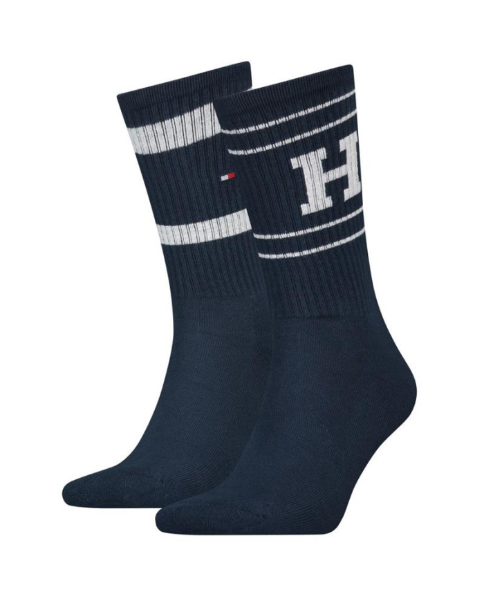 Skarpetki męskie Tommy Hilfiger TH MEN SOCK 2P SPORT PATCH 701222630002 Niebieskie - Sklep online Mastersport