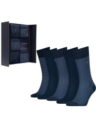 Skarpetki męskie Tommy Hilfiger TH MEN SOCK 5P GIFTBOX BIRDEYE 701224442001 Niebieskie - Sklep online Mastersport