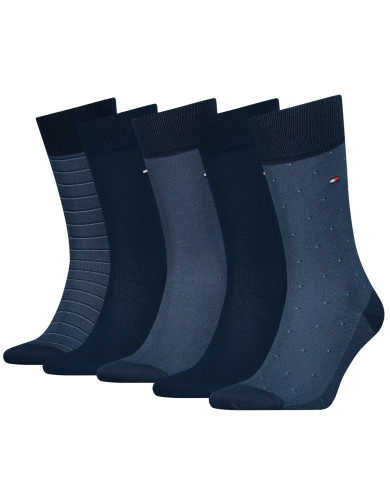 Skarpetki męskie Tommy Hilfiger TH MEN SOCK 5P GIFTBOX BIRDEYE 701224442001 Niebieskie - Sklep online Mastersport