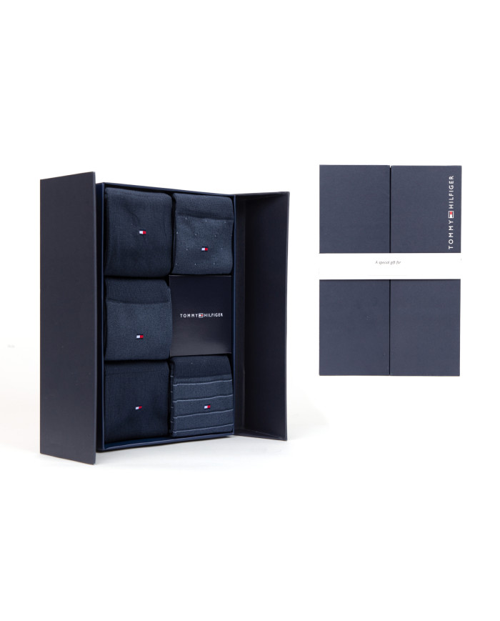 Skarpetki męskie Tommy Hilfiger TH MEN SOCK 5P GIFTBOX BIRDEYE 701224442001 Niebieskie - Sklep online Mastersport