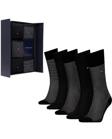 Skarpetki męskie Tommy Hilfiger TH MEN SOCK 5P GIFTBOX BIRDEYE 701224442002 Szare - Sklep online Mastersport