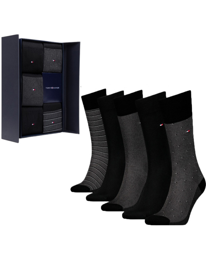 Skarpetki męskie Tommy Hilfiger TH MEN SOCK 5P GIFTBOX BIRDEYE 701224442002 Szare - Sklep online Mastersport