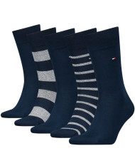 Skarpetki męskie Tommy Hilfiger TH MEN SOCK 5P GIFTBOX MOULINE STRIPE 701224443001 Niebieskie - Sklep online Mastersport