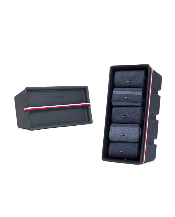 Skarpetki męskie Tommy Hilfiger TH MEN SOCK 5P GIFTBOX MOULINE STRIPE 701224443003 Niebieskie - Sklep online Mastersport