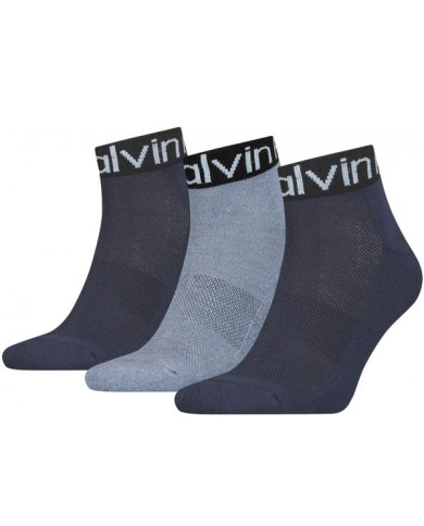 Skarpetki męskie Calvin Klein CK MEN QUARTER 3P LOGO 701218722004 Niebieskie - Sklep online Mastersport