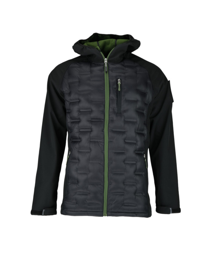 Kurtka męska Monotox HYBRIDO BLACK / GREEN MX23101 Czarna - Sklep online Mastersport