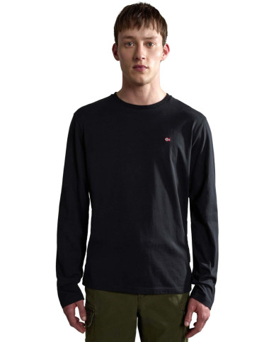 Koszulka męska Napapijri SALIS LS 1 BLACK NP0A4HN7041 Czarna - Sklep online Mastersport