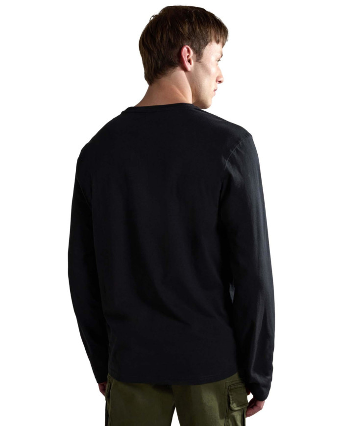Koszulka męska Napapijri SALIS LS 1 BLACK NP0A4HN7041 Czarna - Sklep online Mastersport