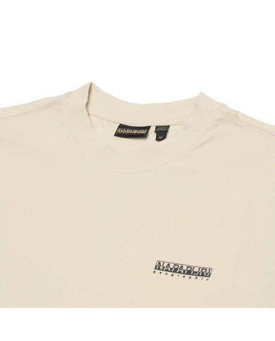 Koszulka męska Napapijri S-SMALL BOX SS NP0A88TRN1J Beżowa - Sklep online Mastersport