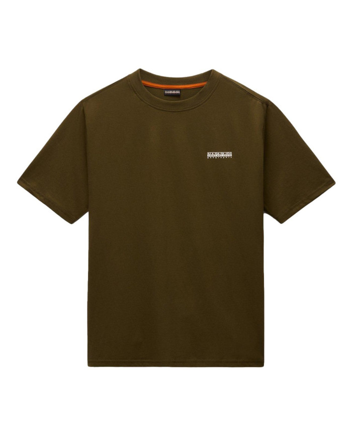 Koszulka męska Napapijri S-SMALL BOX SS DARK OLIVE NP0A88TRG3A Zielona - Sklep online Mastersport