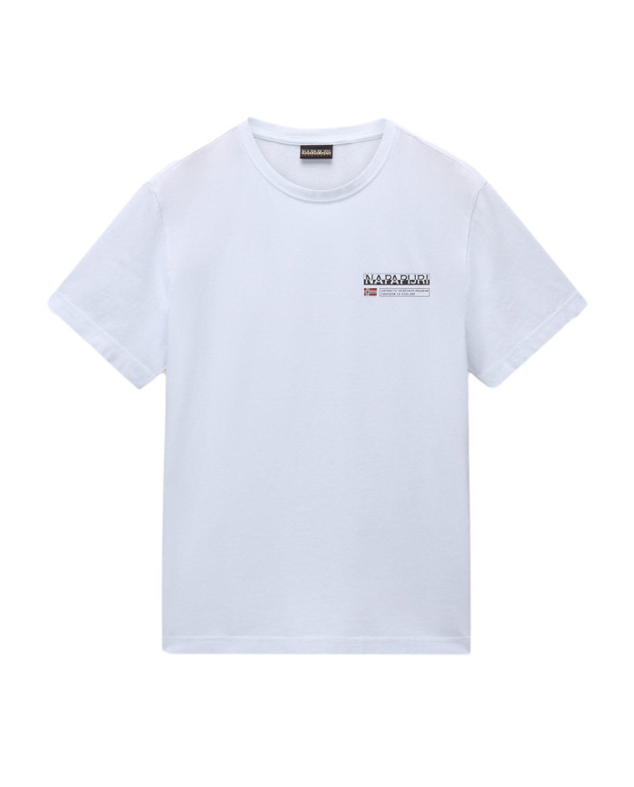 Koszulka męska Napapijri S-KASBA BRIGHTWHITE NP0A4HQQ002 Biała - Sklep online Mastersport