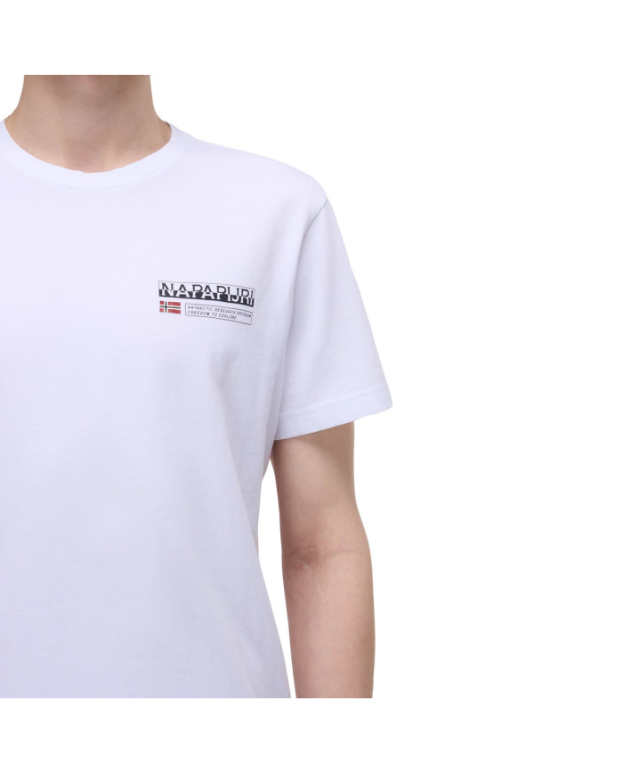 Koszulka męska Napapijri S-KASBA BRIGHTWHITE NP0A4HQQ002 Biała - Sklep online Mastersport