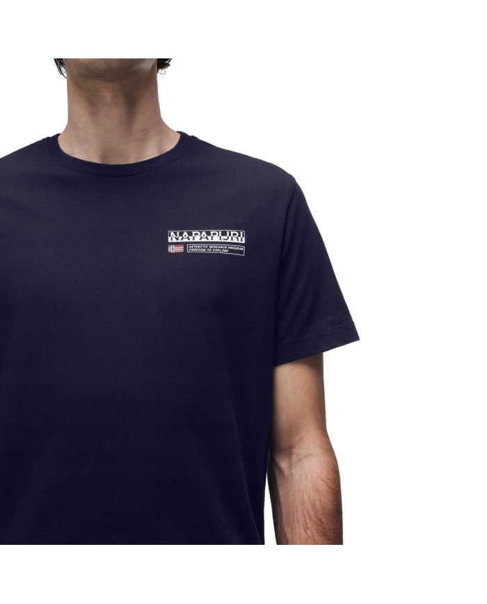 Koszulka męska Napapijri S-KASBA BLU MARINE NP0A4HQQ176 Granatowa - Sklep online Mastersport