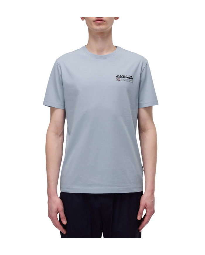 Koszulka męska Napapijri S-KASBA SHARK SKIN NP0A4HQQHCB Szara - Sklep online Mastersport