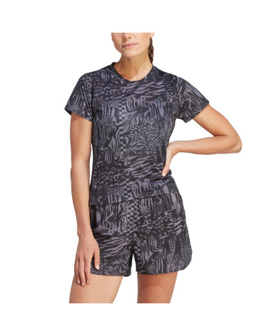 Koszulka damska adidas Performance RI 3B AOP TEE HY6951 Brązowa - Sklep online Mastersport