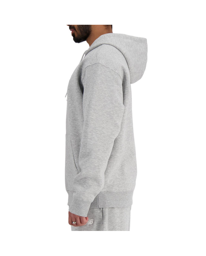 Bluza męska New Balance SPORT ESSENTIALS FLEECE HOODIE MT41511AG Szara - Sklep online Mastersport