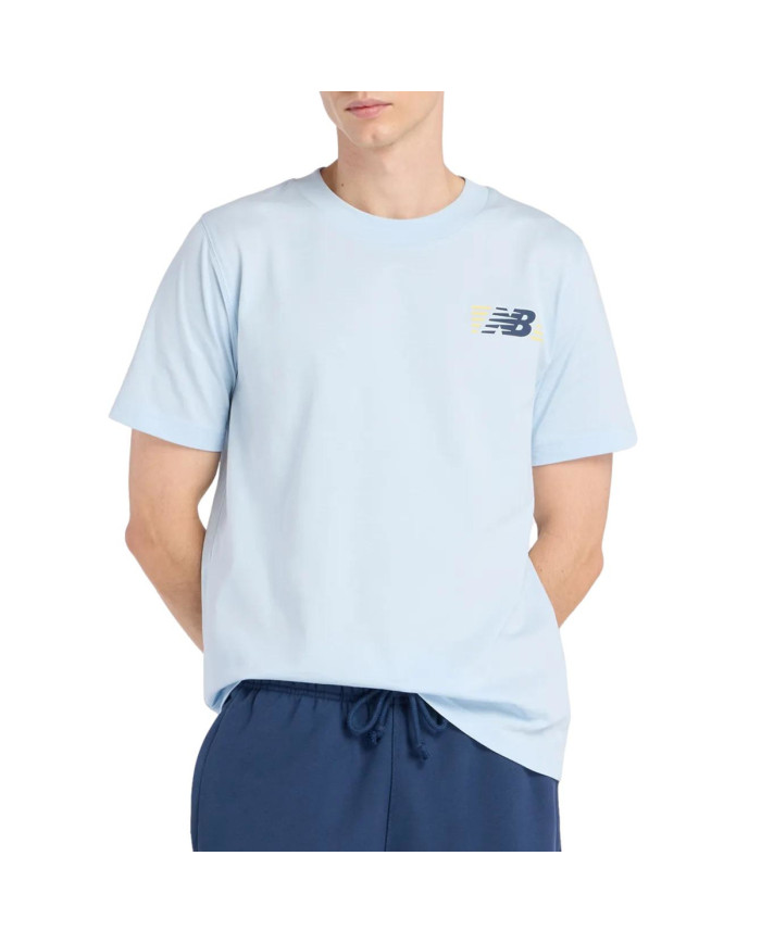 Koszulka męska New Balance LINES T-SHIRT MT6179UMAA1 Niebieska - Sklep online Mastersport