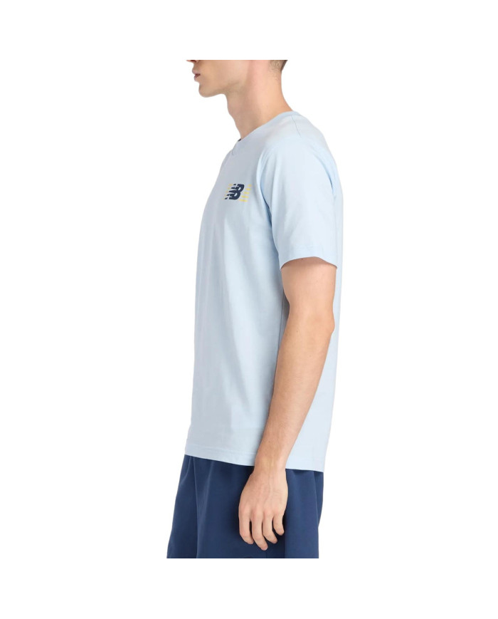 Koszulka męska New Balance LINES T-SHIRT MT6179UMAA1 Niebieska - Sklep online Mastersport