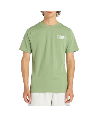 Koszulka męska New Balance LINES T-SHIRT MT6179UMAAR Zielona - Sklep online Mastersport