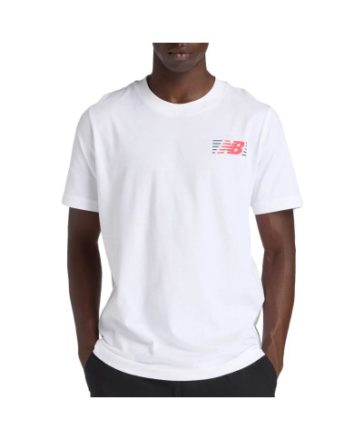 Koszulka męska New Balance LINES T-SHIRT MT6179UMWT Biała - Sklep online Mastersport