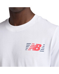 Koszulka męska New Balance LINES T-SHIRT MT6179UMWT Biała - Sklep online Mastersport