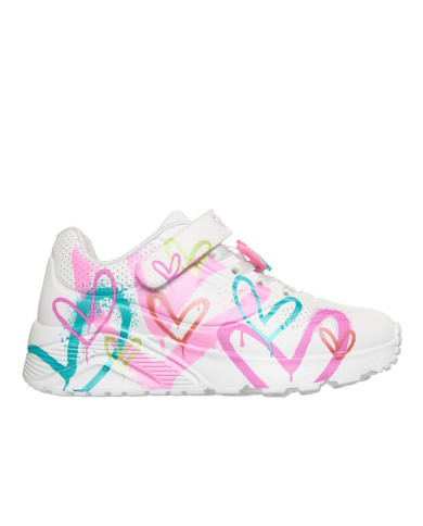 Buty dziecięce Skechers UNO LITE - HEART STATUS 314966LWMLT Białe - Sklep online Mastersport