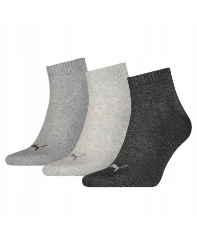 Skarpetki męskie Puma UNISEX QUARTER PLAIN 3P 90697820 Szare - Sklep online Mastersport