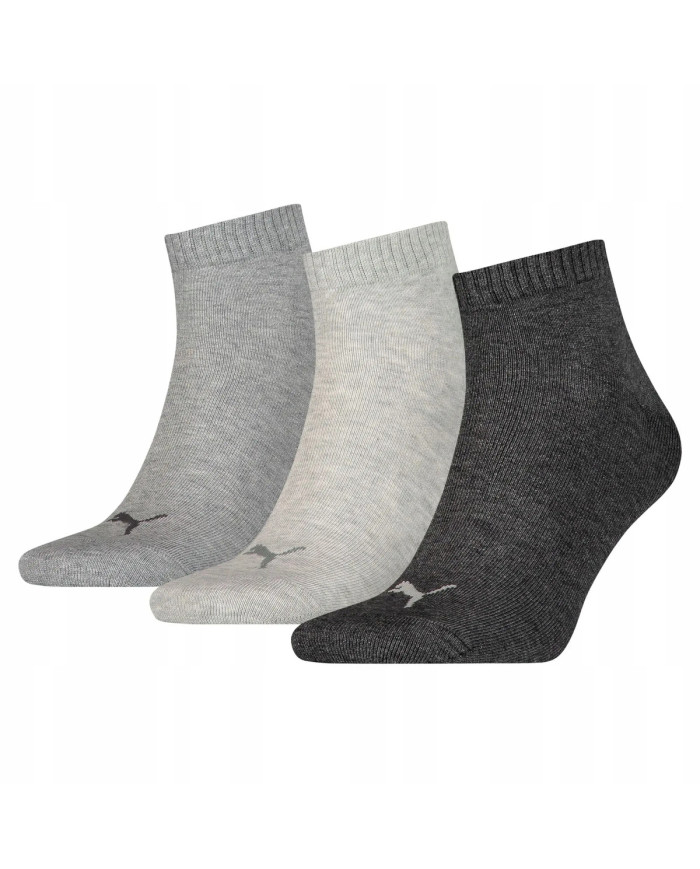 Skarpetki męskie Puma UNISEX QUARTER PLAIN 3P 90697820 Szare - Sklep online Mastersport