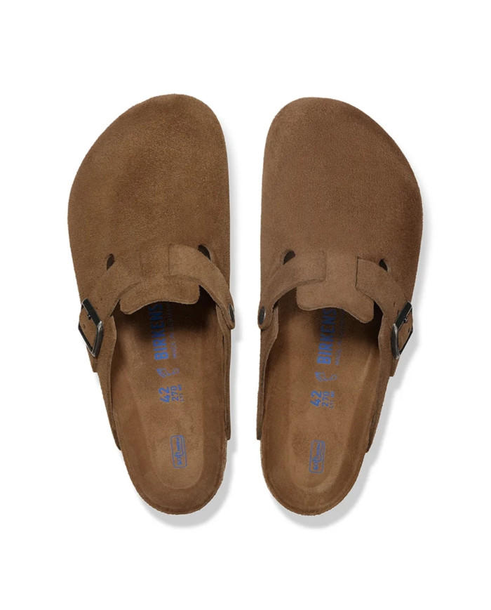 Klapki damskie Birkenstock BOSTON SFB LEVE 1030861 Brązowe - Sklep online Mastersport